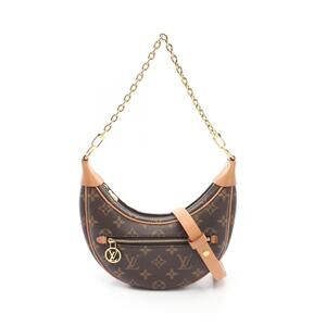 Louis Vuitton Loop Shoulder Bag Canvas Leather Monogram Brown